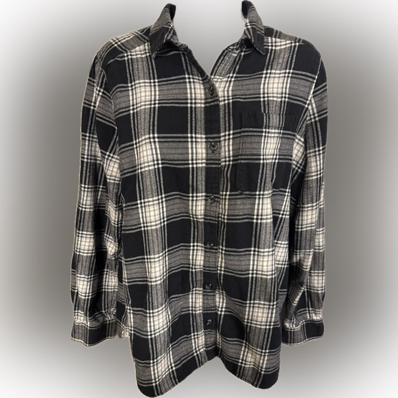 SO Tops - SO Black and White Plaid Shirt